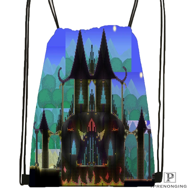 На заказ Terraria Drawstring рюкзак сумка милый детский (Черная задняя часть) 31x40 см #180531 02