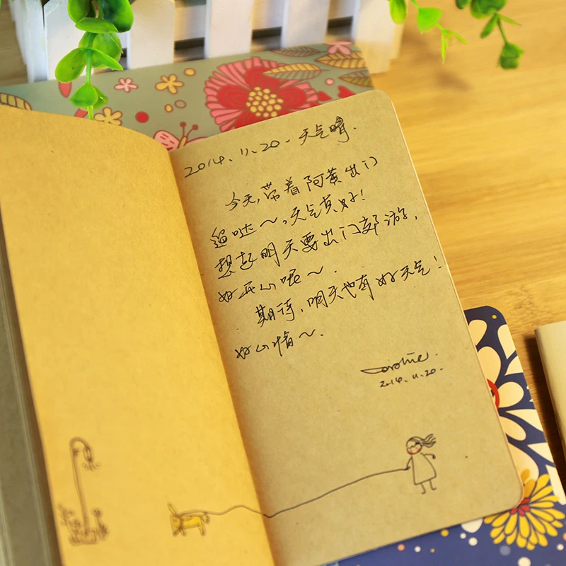 4 шт./лот весенний цветок ноутбук Винтаж Крафт Дневник Мягкая тетрадь caderno Эсколар канцелярия Школьные принадлежности 6474