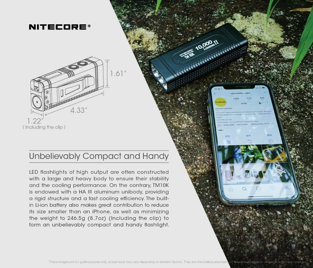 NITECORE TM10K 10000 люменов CREE XPH35 HD высокозаряженный и революционный аккумулятор 21700 с высоким уровнем яркости на заказ