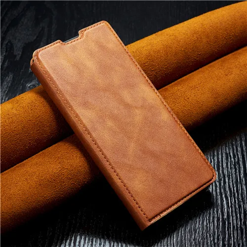 brown Кожаный чехол-книжка с откидной крышкой для Red mi Note 7, 6, чехол-кошелек со слотом для карт для Red mi K20 Pro, Xiaomi mi, 9 T, красный mi 6A, красный mi 6 Pro Чехол - Цвет: brown
