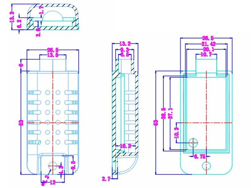 2 шт./лот литье чехол IP54 инструмент из АБС-пластика коробка два цвета доступны для детектора дыма PCB 59*27*13 мм