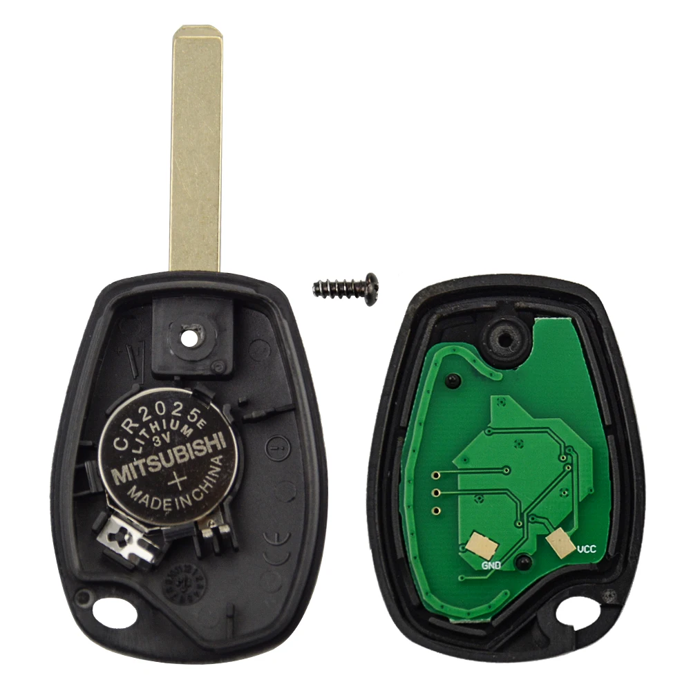 Дистанционный Автомобильный ключ OkeyTech 433 МГц с чипом PCF7947 PCF7946 2 кнопки для Renault Clio