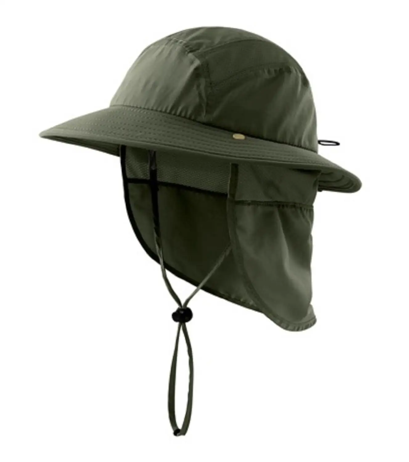 Army Green Connectyle UPF 50+ мальчиков летнее солнце шляпу с шеи лоскут летние пляжные шапка шляпа для сафари - Цвет: Army Green