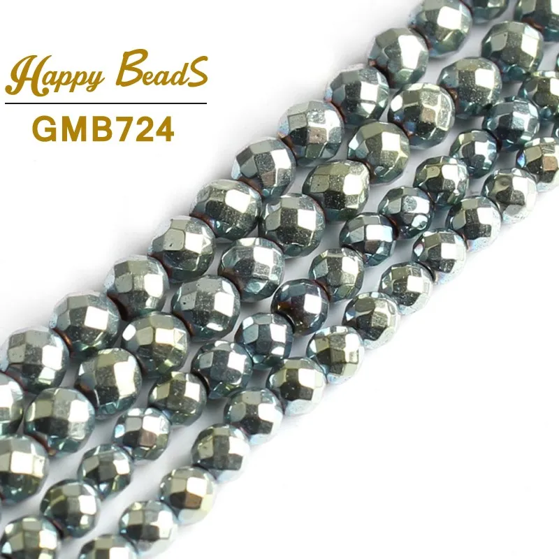 Бусины из натурального камня граненые золотистые гематита круглые бусины