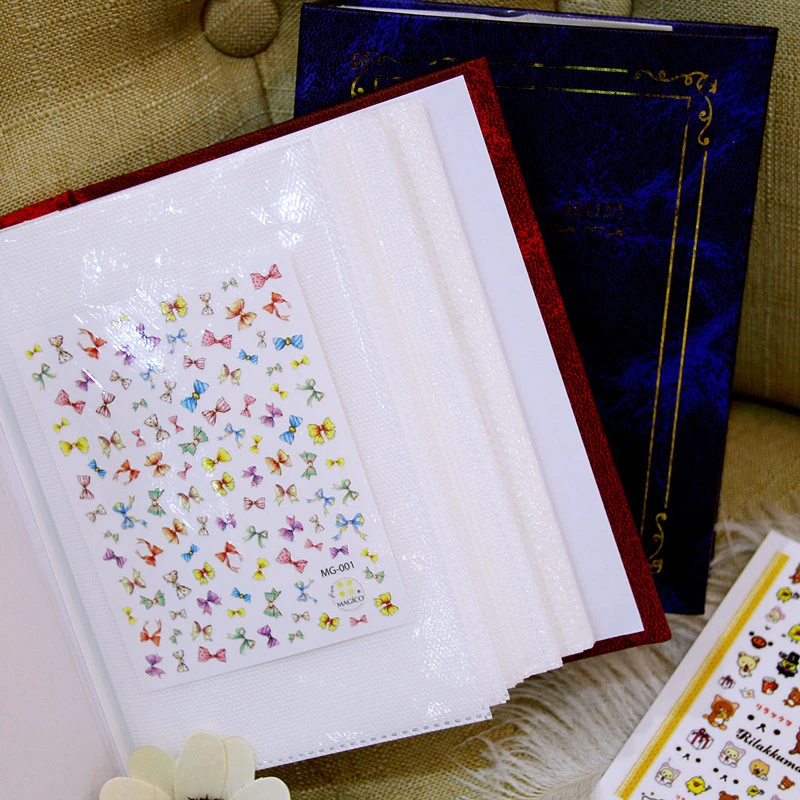 Ретро дизайн ногтей альбом наклеек накладные ногти решетки дисплей Книга