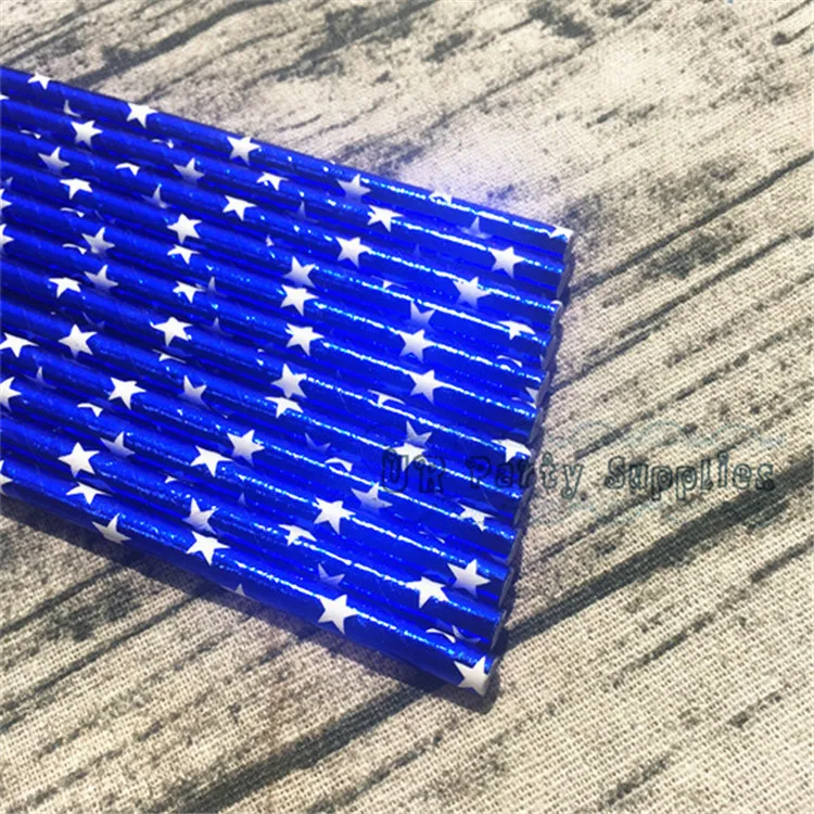 1000 шт. Фольга синий лозы Star Бумага Соломинки Свадьба Hen души ребенка Дети Обувь