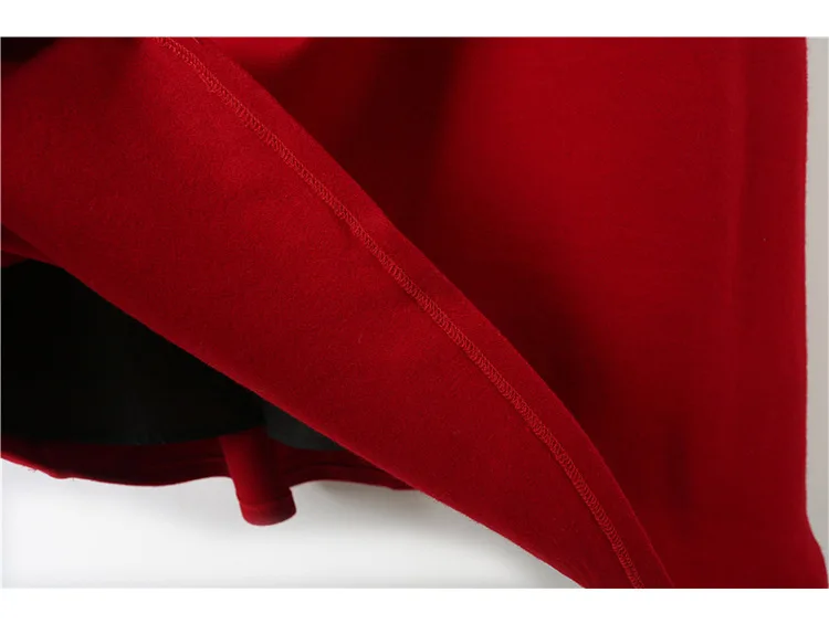 Chinese Cheongsam Dress Woolen Warm Thick Long Sleeve Dress Zen Tea Daily Long Sections Red