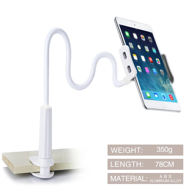Гибкая подставка для планшета, держатель для iPad Mini Air Kindle samsung, телефон для Iphone 3,5-10,5 дюймов, ленивая кровать, подставка для планшета, ПК, складная - Цвет: Thick white