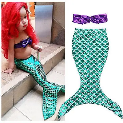 2019 New Kid girls clothes summer dress Children Baby Girls Clothes the Little Mermaid Tail Bikini Suit Swim Costume Cosplay | Детская