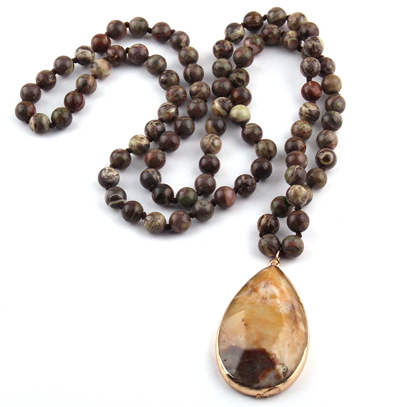 Free Shipping Bohemian Jewelry Fashion Stone Knotted Natural Pendant Necklaces For Women | Украшения и аксессуары