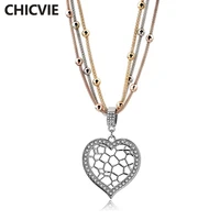 chicvie tree of life love necklace pendants women long display jewelry necklace for womens chain statement necklace sne180010