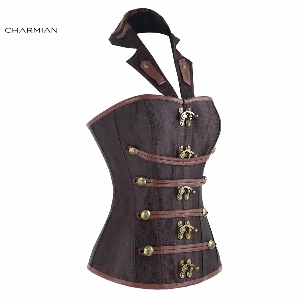 Женский корсет Charmian стальной в стиле стимпанк со стальными костями|steampunk corset
