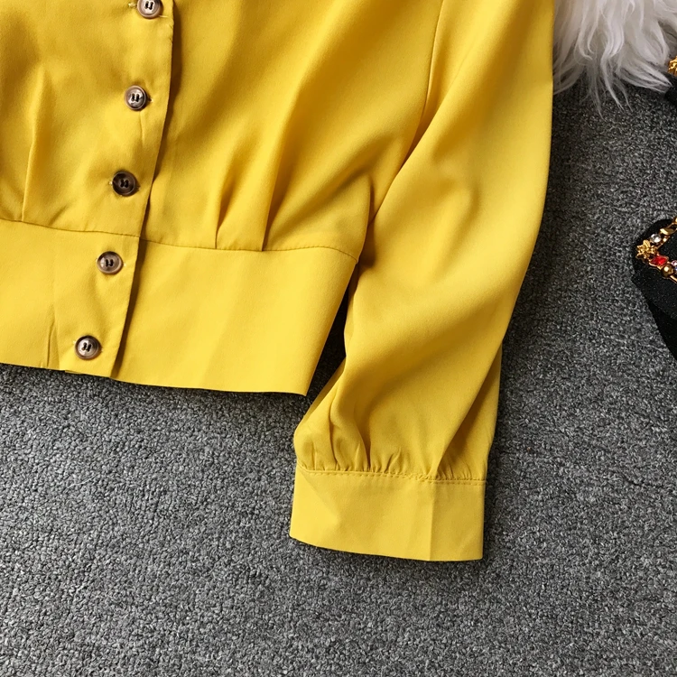 Белая рубашка новая Корейская летняя Осенняя шифоновая с длинными рукавами