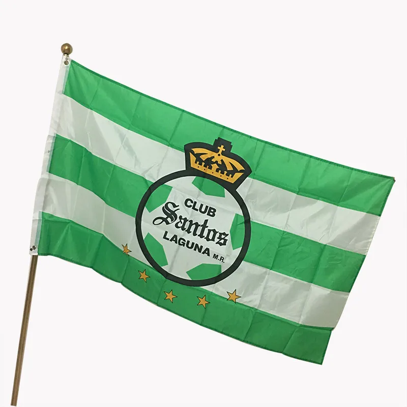 Медная двухсторонняя Пряжка Santos Laguna с национальным флагом Мексики 3 Х5 фута|national