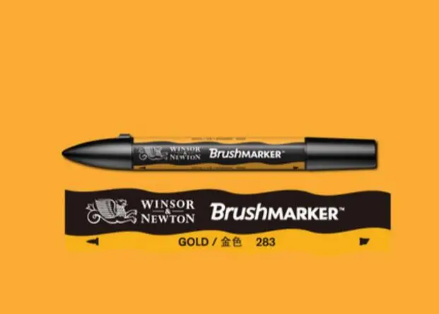 Winsor& Newton кисти маркеры краски кисти на спиртовой основе быстро сохнут красный желтый оранжевый коричневый тона художественные ручки - Цвет: Gold