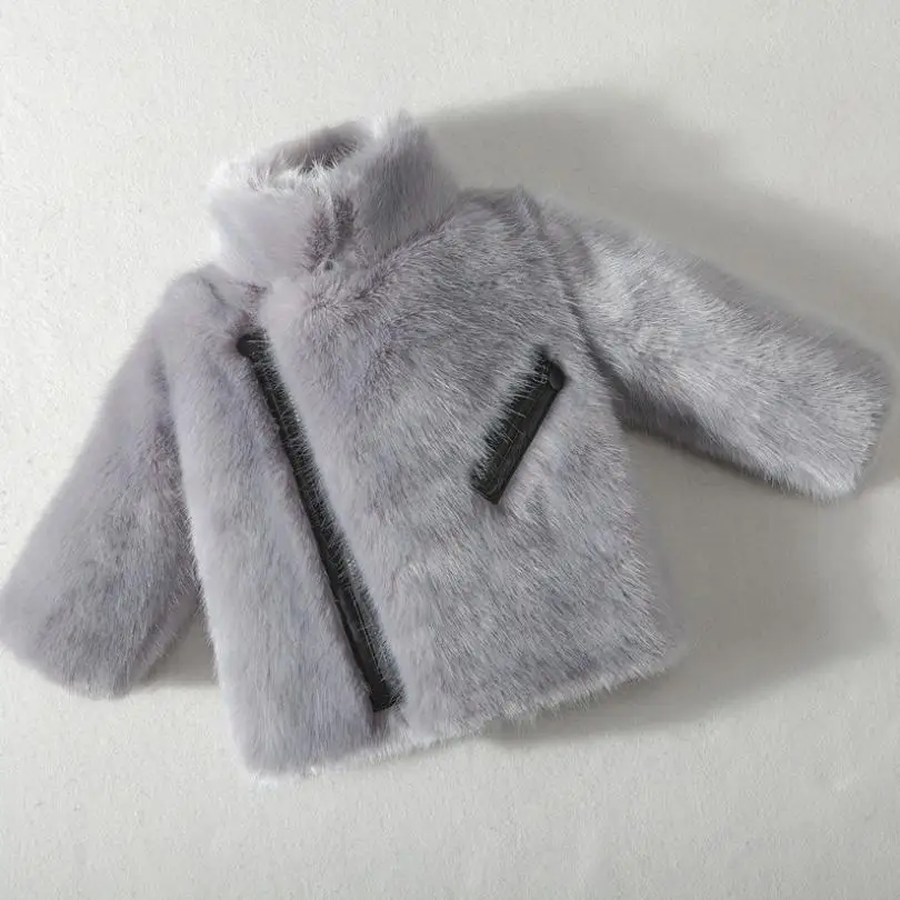 Winter Children's Baby Faux Fox Fur Coats Jackets Boys Girls Thicker Warm Full Sleeve Outwear Fashion Kids Hair Windbreakers Y04 | Детская