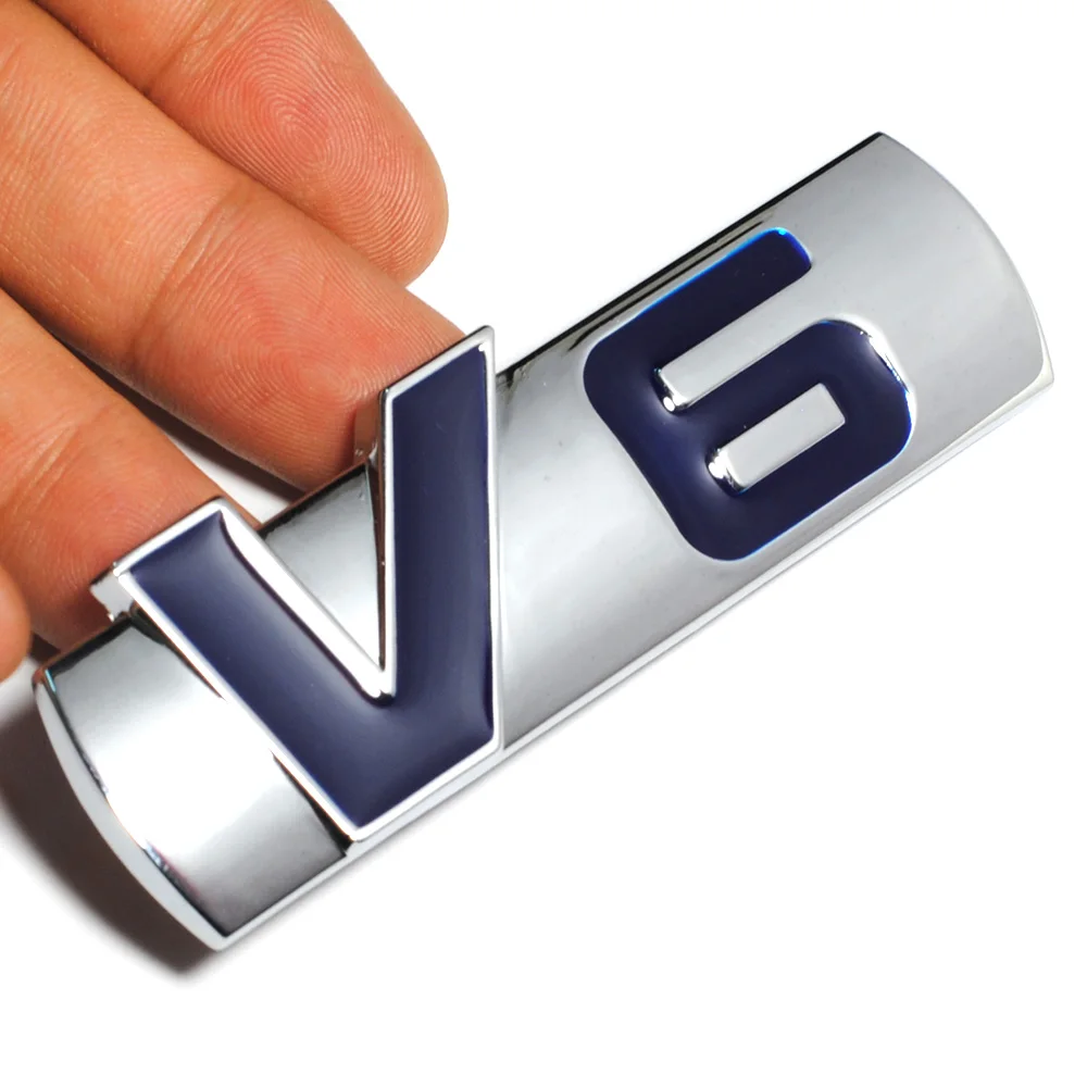 Новый автомобильный хромированный металлический значок V6 3d наклейка на багажник