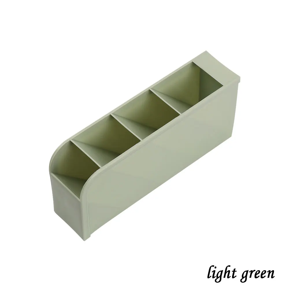 light green 1 шт. пластиковый настольный органайзер офисная ручка карандаш держатель лоток коробка для косметических кистей контейнер для студентов сувениры ящик для хранения - Цвет: light green