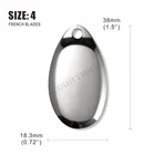 50 шт. Размер 4-38*19,5 мм никелевые французские лезвия гладкая отделка, Diy Спиннербейт, встроенные Спиннер приманки, приманки для ледовой рыбалки