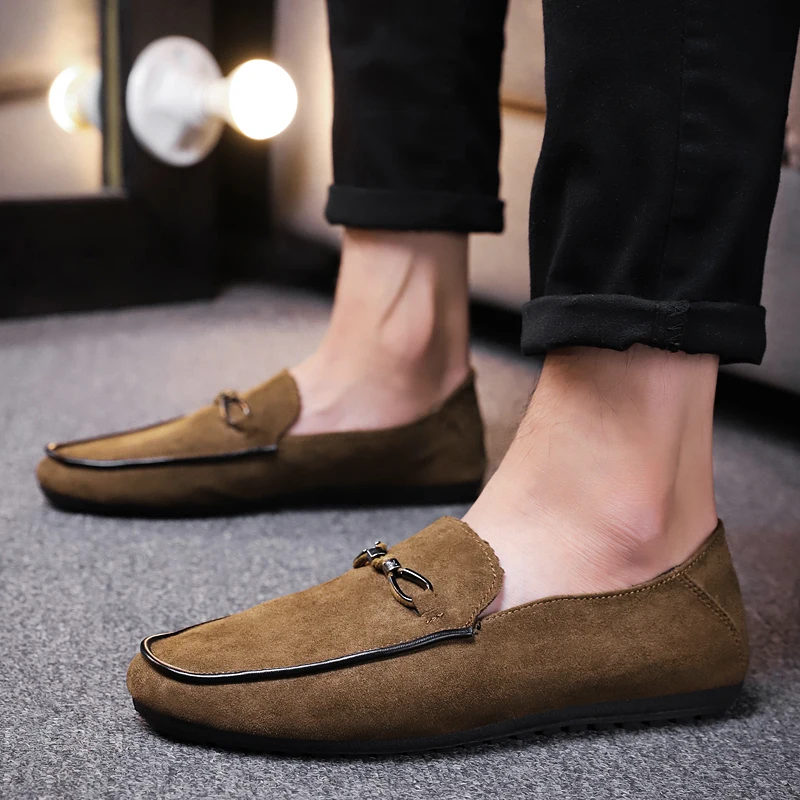 Summer Breathable Moccasins Men Loafers Business Shoes Male Flats Flock Metal Decoration Casual Boat Walking Driver Footwear XX4 | Обувь