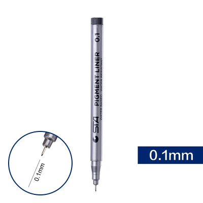 01mm 1 шт. профессиональные иглы крюк линии маркеры различные кончики черный пигмент искусство маркеры для рисования Fineliner эскизов ручки поставки - Цвет: 01mm