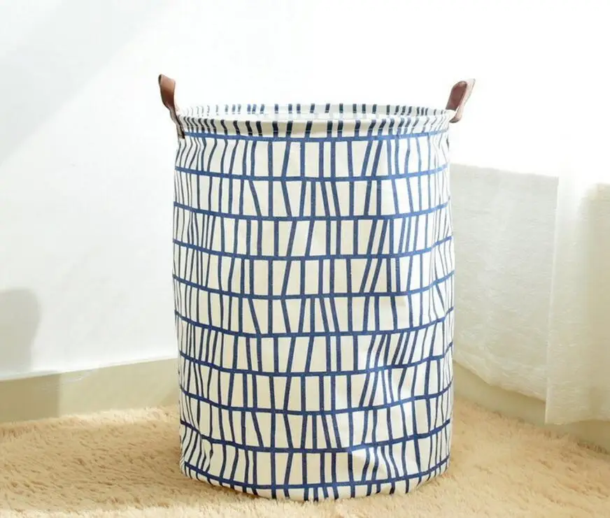 

35X45CM New stripe Waterproof Laundry Hamper Clothes Storage Baskets Home decoration storage barrel kids toy organizer basket