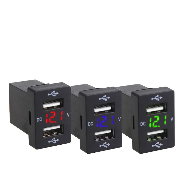 Автомобильное зарядное устройство с двумя USB-портами 50 шт./лот 12-24 В постоянного