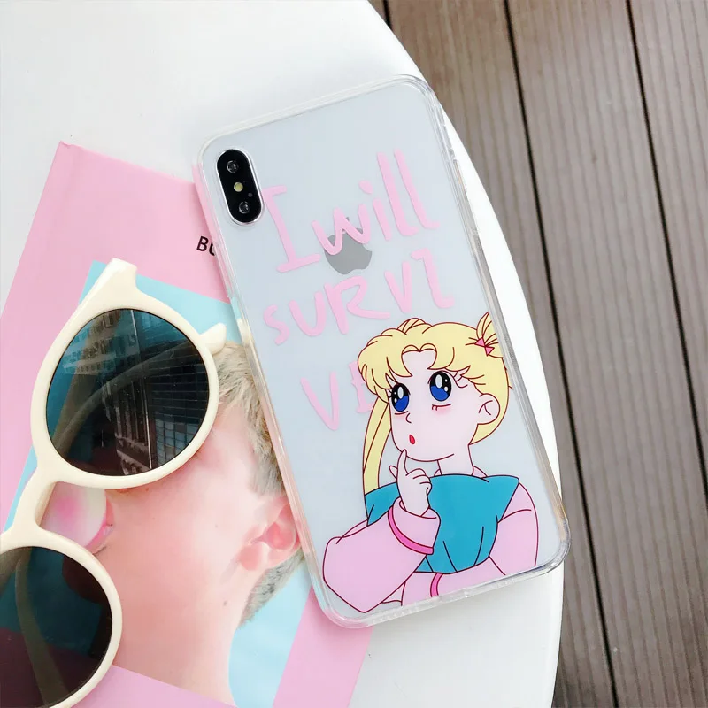 Милый Бегемот Lucky девчачье телефонные чехлы для iPhone X XR XS макс. закаленное стекло