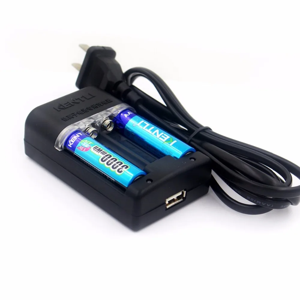 KENTLI 2pcs1.5v AA battery3000mWh перезаряжаемый литий ионный аккумулятор полимерный +