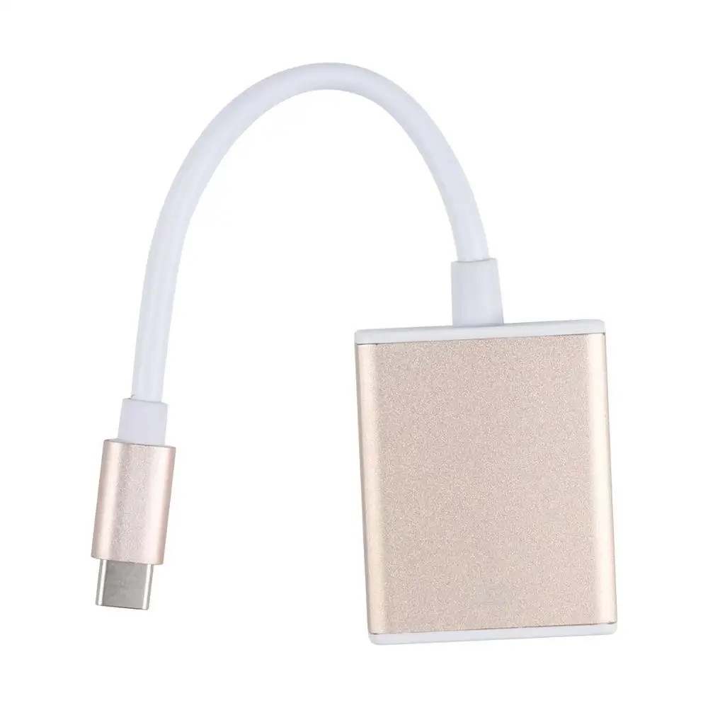 Супер Скоростной USB 3 1 Type C VGA адаптер Реверсивный для нового Macbook 12 дюймов золотой +