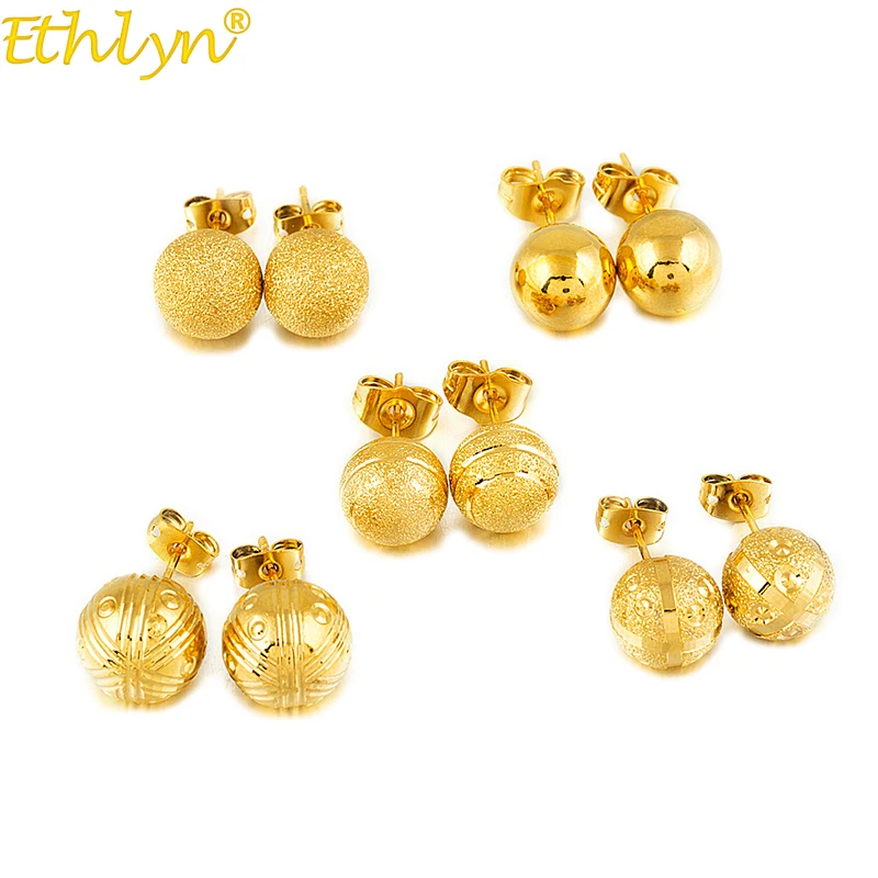 Женские серьги гвоздики в виде шариков золотого цвета|studs for women|earrings studball earrings |