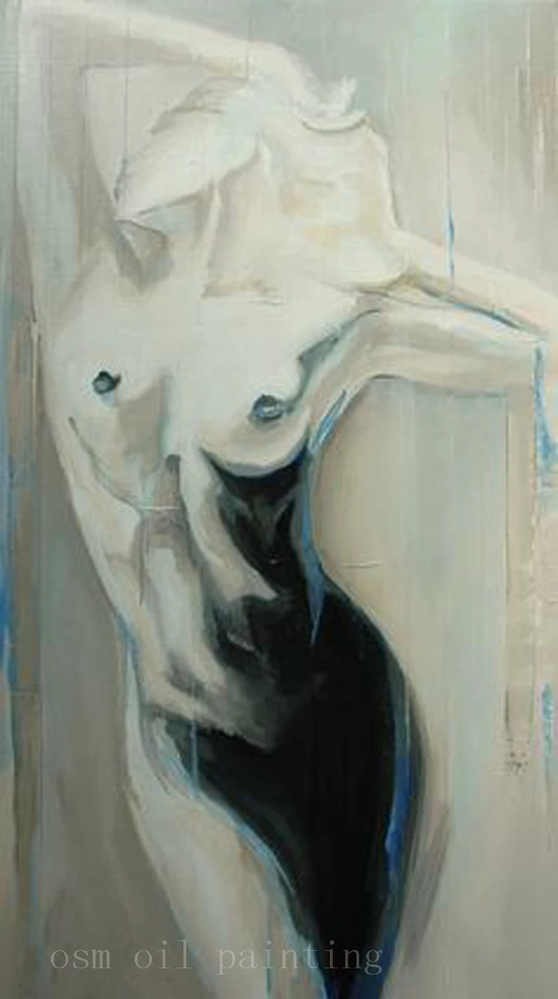 Топ навык ручная роспись черно-белая современная абстрактная импрессионистская