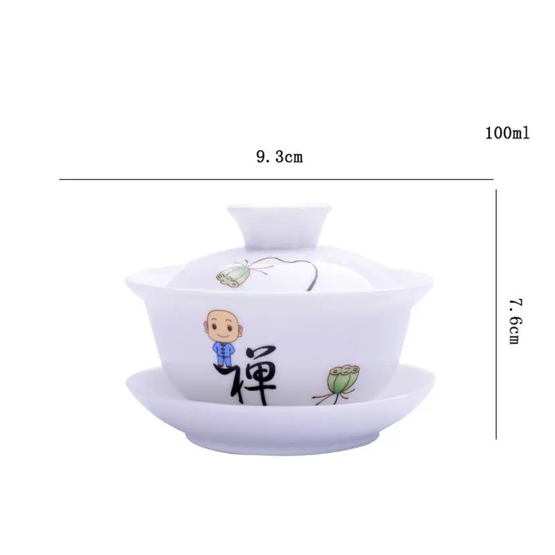 Красивые 100 мл Керамические Gaiwan фарфоровые чашки для чайной церемонии кунг фу Tureen