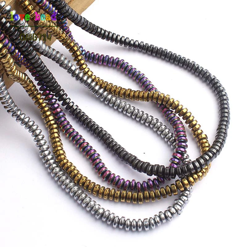 4*2 мм Rondell гематитовые бусины из натурального камня для изготовления ювелирных