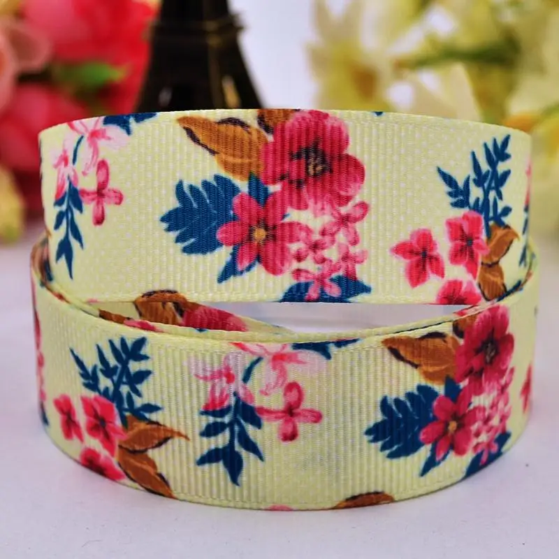 

22mm 25mm 38mm 75mm Flowers Cartoon Printed grosgrain ribbon party decoration sewing supplies 10 Yards X-00235
