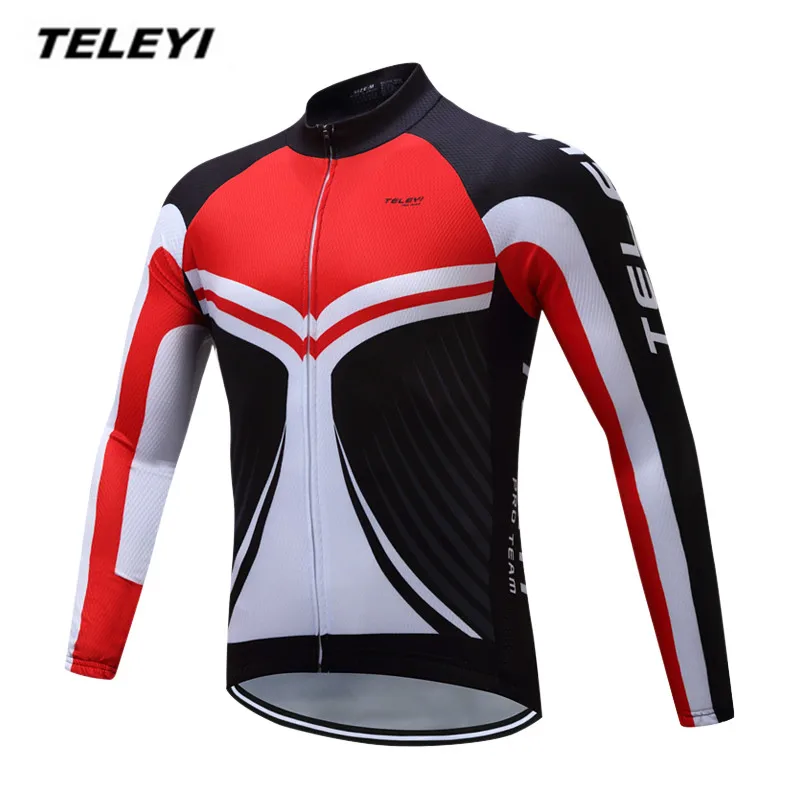 Мужская велосипедная рубашка с длинным рукавом TELEYI черная и зеленая для езды на