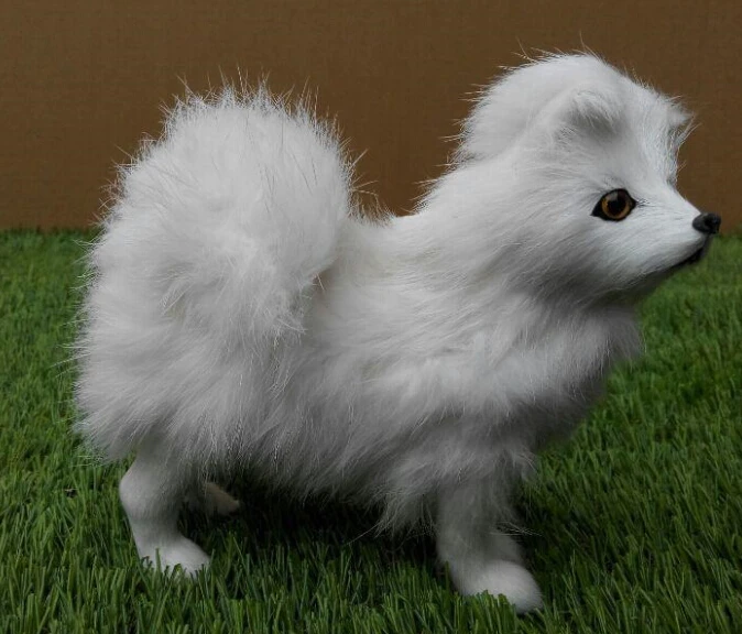 

simulation 16x5x15cm samoyed dog model toy lifelike white dog model home decoration gift t198
