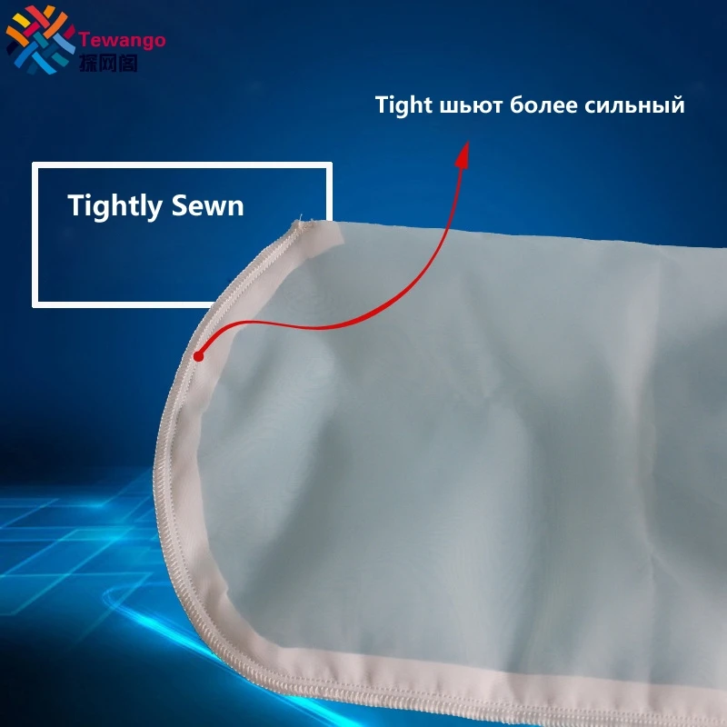 Tewango 1 шт. нейлоновый фильтр носок " X 9" 200 микрон аквариумный морской отстойник войлочные предварительно фильтрующие пакеты высокого качества 105 мм* 230 мм