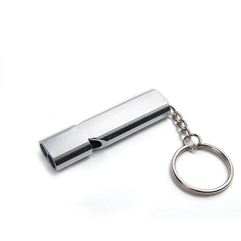 Double hole high frequency outdoor survival whistle life saving emergency self-help treble aluminum all | Спорт и развлечения