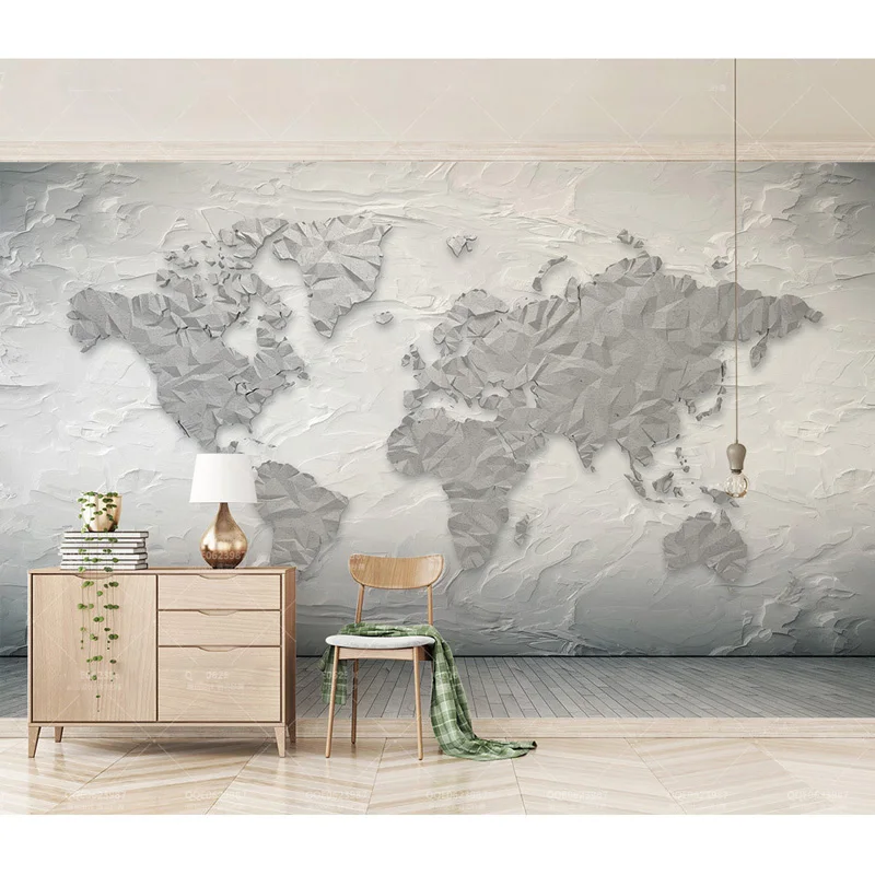 Креативные 3D обои с каменным узором карта мира фотообои домашний декор Papier Peint