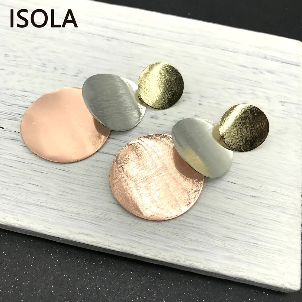 ISOLA матовый минималистский многоярусные серьги привлекательный круглый Форма