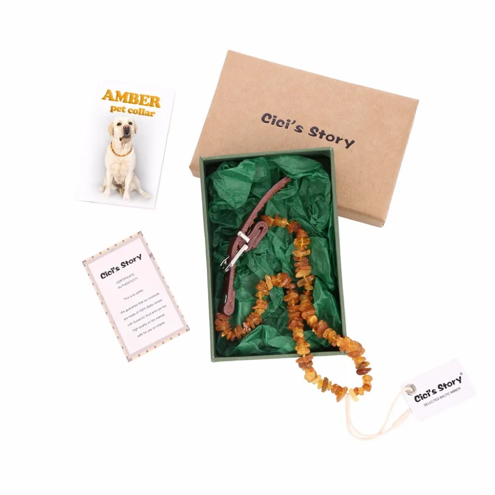 Baltic Amber блошиный ошейник с регулируемым кожаным ремешком для собак и кошек-лабораторное тестирование