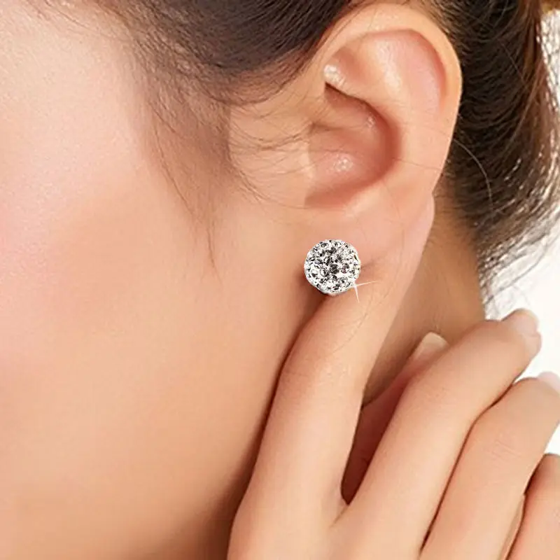 1 пара белые серьги-гвоздики из полимерной глины 10 мм | Украшения и аксессуары