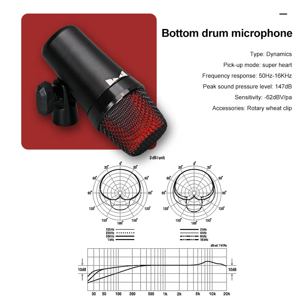 G MARK G7 7 кусочная Проводной динамический барабан Mic Kit (весь металлический) удар бас
