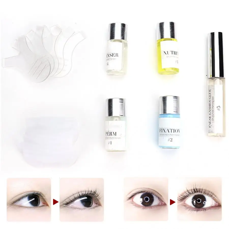 Набор для завивки ресниц силиконовая подкладка питательное средство фиксации и