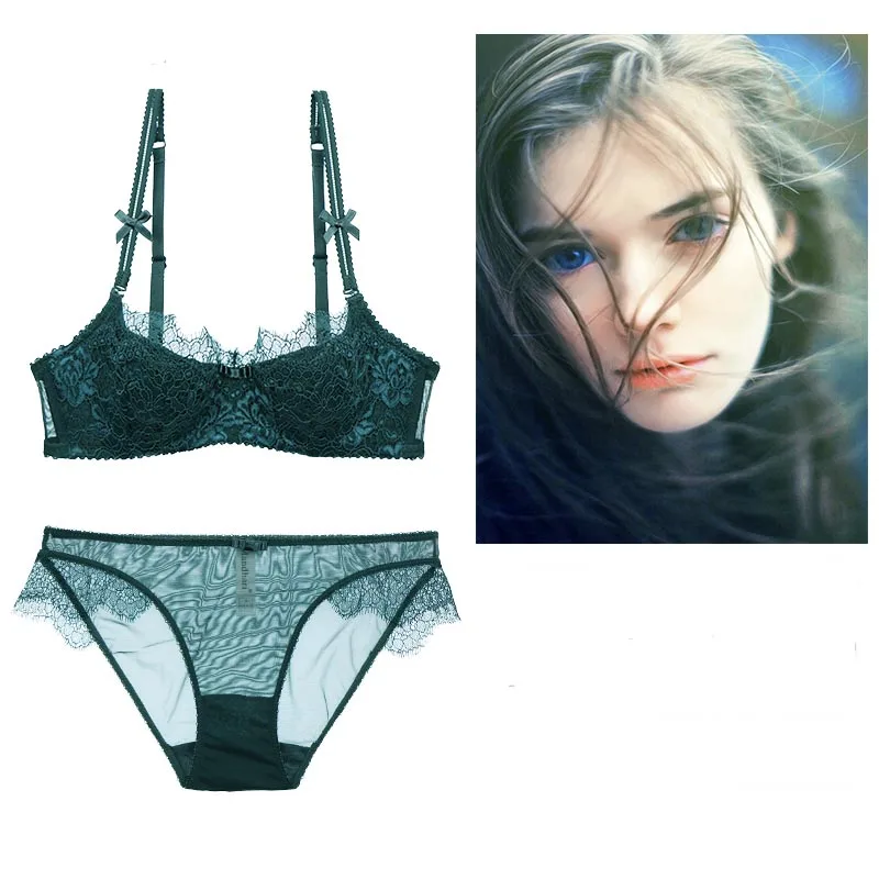 

HOT 2017 Fashion Sexy charming lace bra gather together Shape Wear women bra set Comfortable Underwear women bras lace bra set
