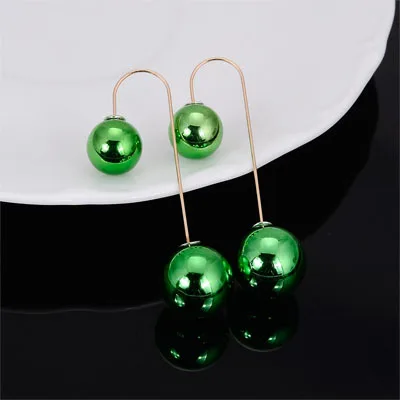 Matallic Green Двухсторонние серьги уникальный дизайн жемчужные Двухсторонние серьги E1404 - Окраска металла: Matallic Green