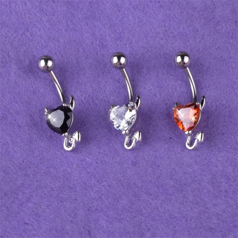 WWLB кольцо для пупка из нержавеющей стали с гранатом и сердцем циркония