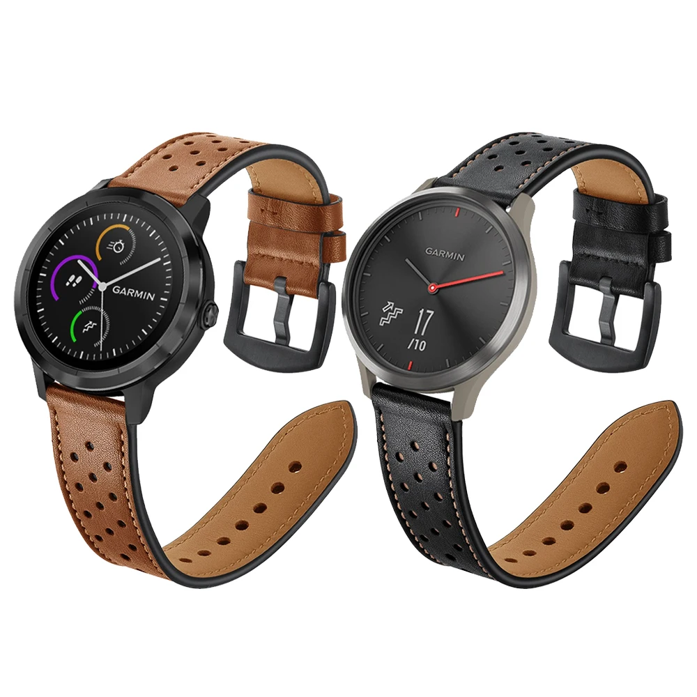 20 мм кожаный ремешок для Garmin vivoactive 3 музыкальный браслет vivomove HR vivoactive3 Смарт часы