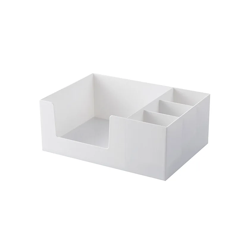White Single Layer Съемный двухслойный пластиковый ящик для хранения, настольный органайзер для косметики, 3 ящика, ювелирный держатель для помады, контейнер - Цвет: White Single Layer